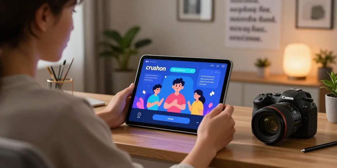Engaging with Crushon AI in a cozy digital workspace